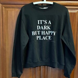 VVB Victoria Victoria Beckham black sweatshirt it’s a dark but happy place large